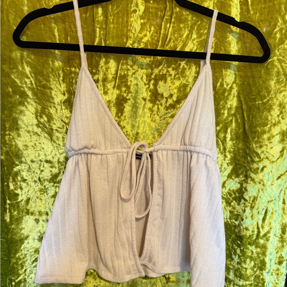 Cream Tie-Front Camisole